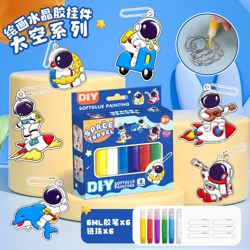Children's crystal gel diy graffiti keychain