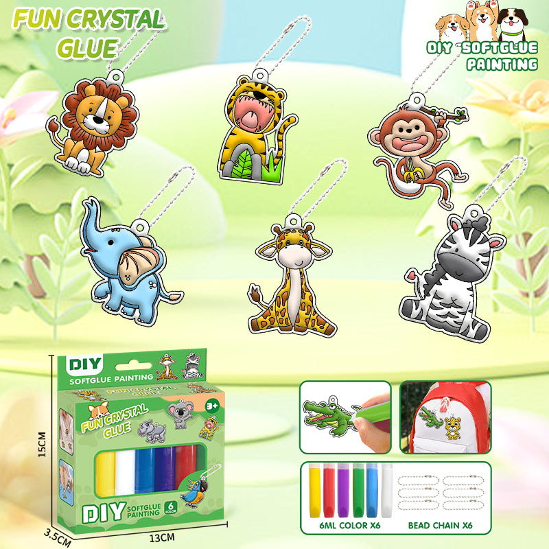 Children's crystal gel diy graffiti keychain