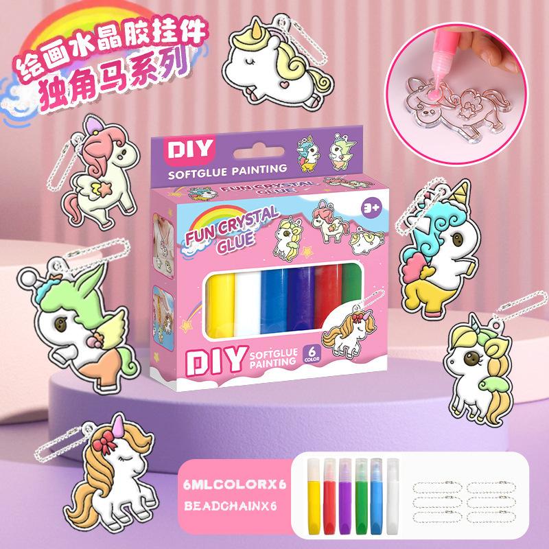 Children's crystal gel diy graffiti keychain