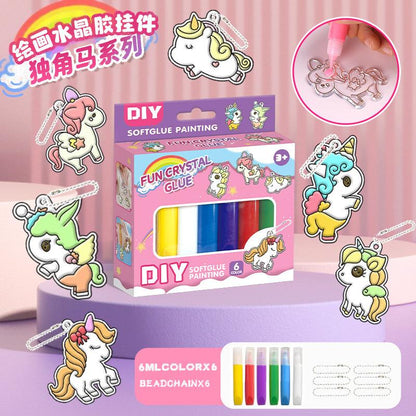 Children's crystal gel diy graffiti keychain