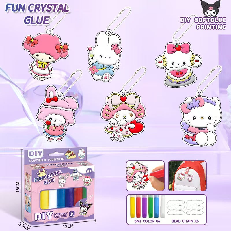 Children's crystal gel diy graffiti keychain
