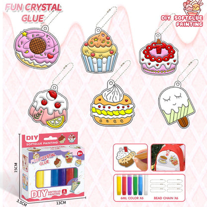 Children's crystal gel diy graffiti keychain