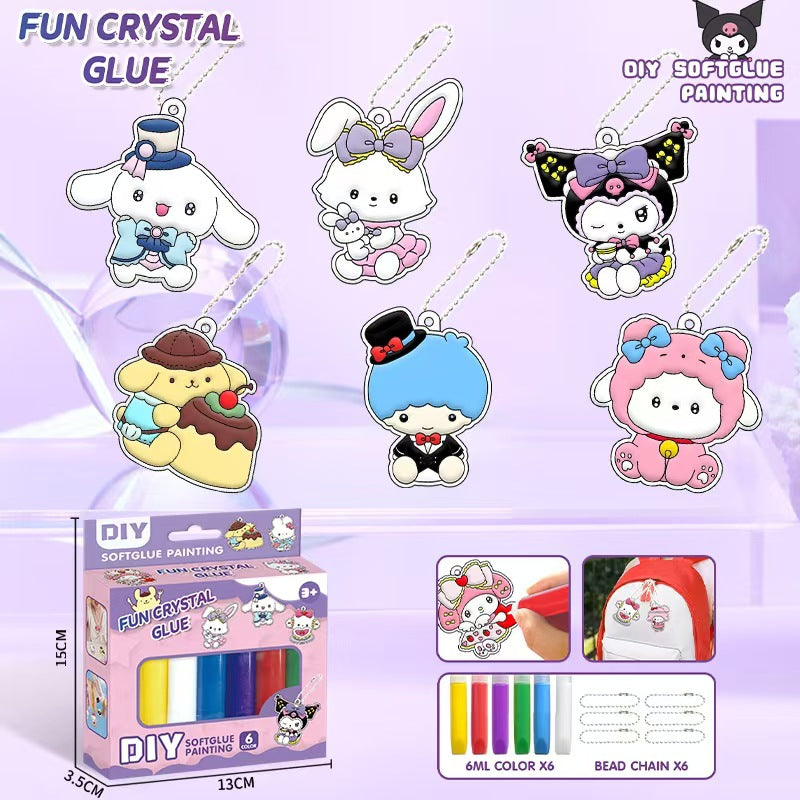 Children's crystal gel diy graffiti keychain