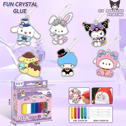 Children's crystal gel diy graffiti keychain