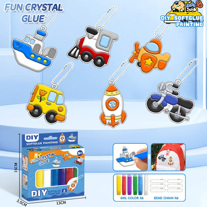 Children's crystal gel diy graffiti keychain